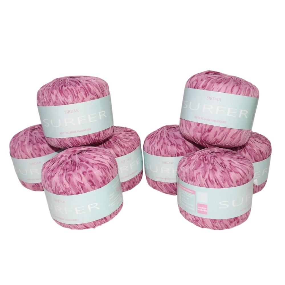 Sirdar Surfer Yarn Pink Variegated 50g 109yd 8 Balls Machine Washable Knitting